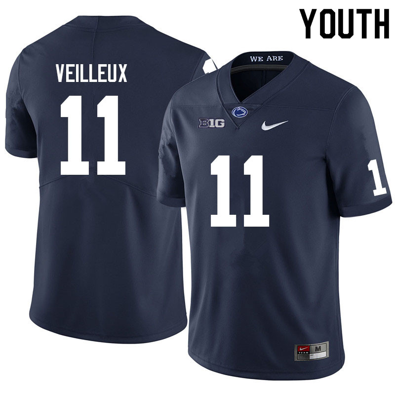 Youth #11 Christian Veilleux Penn State Nittany Lions College Football Jerseys Sale-Navy